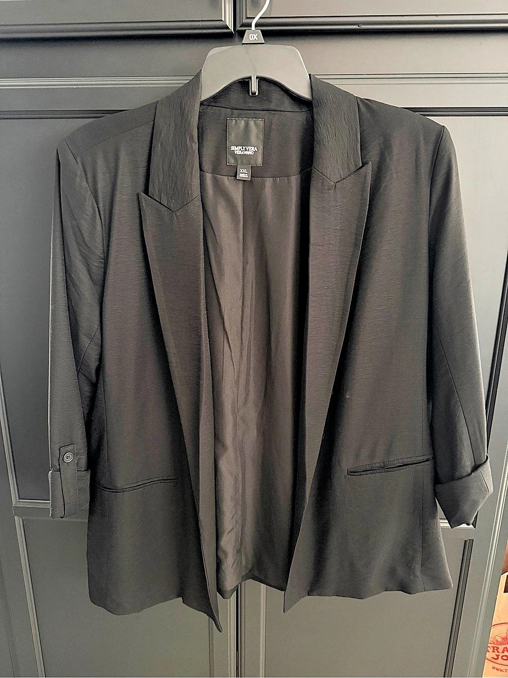Simply Vera Wang Black Blazer Size XXL Like New